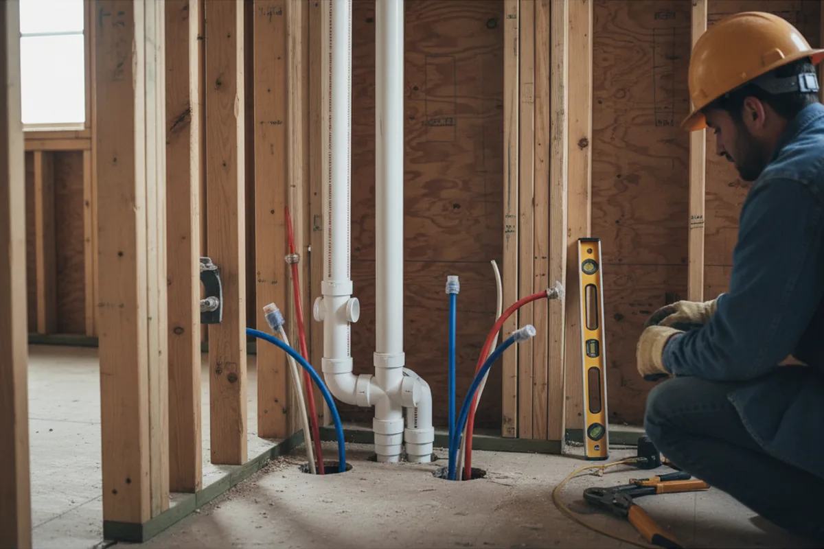 Drain and supply rough-in during Drain Cleaning in Lone Tree