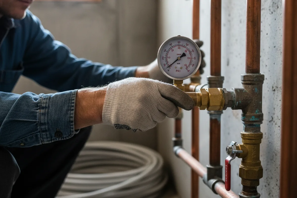 Pressure testing a repaired line during Water Line Repair in Lone Tree